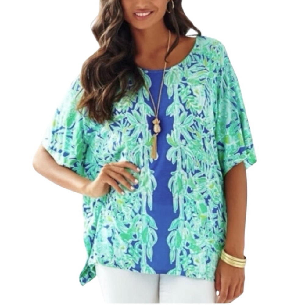Lilly Pulitzer Cooper Jersey Knit Caftan Tunic Top in Koala of the Wild - S / M